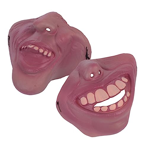 Mipcase 2Pièces Masque Latex pour Halloween Demi Masque de Vampire Accessoire pour Déguisées et Carnaval