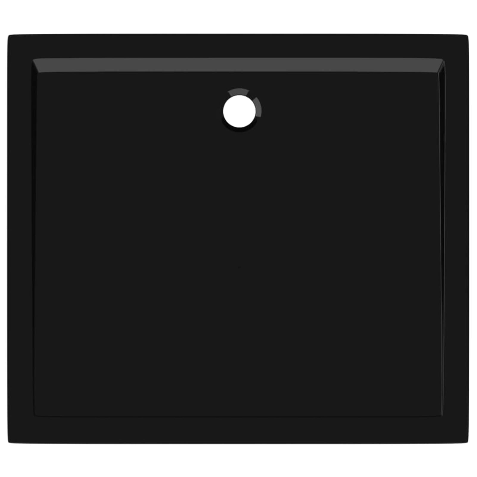 LAPOOH Plato de Ducha, Cabina De Ducha, Borde Plato Ducha, Mampara Plato De Ducha, Antideslizante Ducha, Rectangular Negro ABS 80x90 cm
