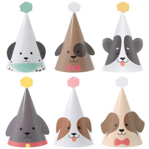 ojustbeok 24PCS Pet Dog Birthday Party Hats Cute Puppy Themed Party Cone Hats Colorful Dog Birthday Parties Decorations Costume Headwear for Cosplay Dress Up Puppy Parties Supplies