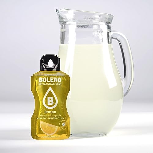 Bolero LEMON 24x3g | Saftpulver ohne Zucker, gesüßt mit Stevia + Vitamin C | geeignet für Kinder, Sportler und Diabetiker | glutenfrei und veganfreundlich | Zitronengeschmack