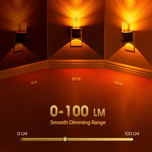 Image of Briignite Flameless Candle Night Light, Bubble Night Lights Plug into Wall | Candle Nightlight with Light Sensor, 0-100LM Dimmable LED Night Light Plug in, Amber Nightlight for Hallway Bathroom