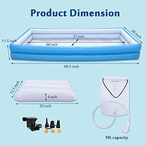 Aufblasbare Badewanne, medizinische tragbare Wanne für Erwachsene, Innendusche, aufblasbar, Badewanne, Bett, Baden für ältere Menschen, Bett, Dusche, aufblasbare Badewanne, häusliche Pflege, Handicap