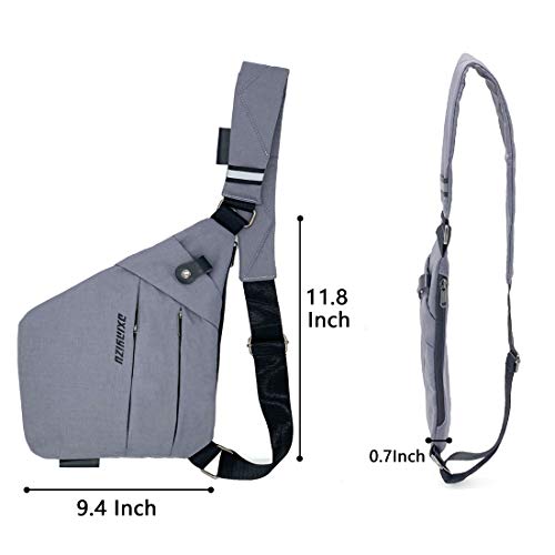 Tolog Sling Bag Lightweight Shoulder Crossbody Pocket Bags Slim Anti Theft Multipurpose Chest Daypacks For Sports Travel Hiking (Type One Grey) #TOP3