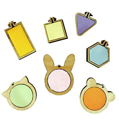 Tofover Diy Wooden Cross Stitch Hoop Mini Ring Embroidery Circle Sewing Kit Frame Craft 7Pcs/Set #TOP1