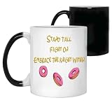 Humorous Gift Idea Inspirational Gift for Medieval Fans, for Crusader Knight Lovers - Kneeling Knight Figurine - 11 Oz White Ceramic Color Changing Mug