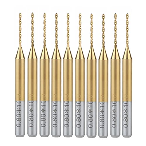 BERWENNY 10pcs Carbide CNC Drill Bit Router Milling Tools 0.8mm Milling Cutter