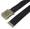 BC Belts Canvas Web Belt Military Style with Antique Brass Buckle and Tip 54" Long (Black) #3