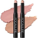FOCALLURE 2 Pcs Shimmer Cream Eyeshadow Stick,Brightener Eyeshadow Pencil Crayon,Highlighter Eye Sha
