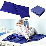 Slide Sheet, Slide Sheets for Moving Patients on Bed, Disabled Transfer Board, Repositioning Pads for Cars Wheelchairs Obese People Elderly Home Care (140x68cm, Blue)