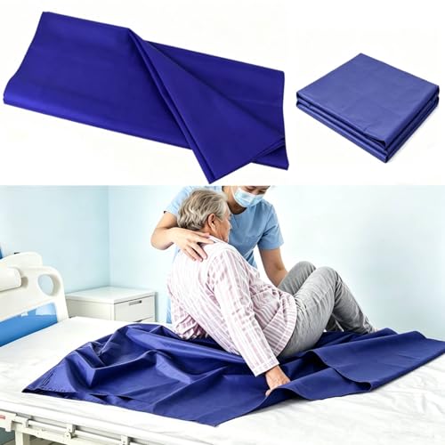 Sábana hoja deslizante para evitar dolor lumbar al mover ancianos y pacientes encamados azul