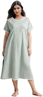 قميص نوم قطن بنقاط بيضاء – أكمام قصيرة بتطريز دانتيل GAMAL SONS FOR ABAYA GS-442-50996-Parent