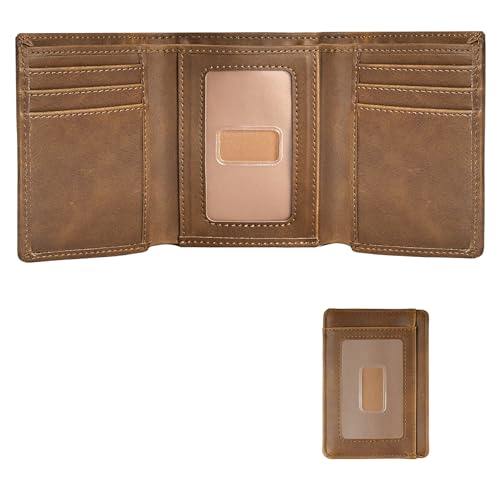 Happtiger PU Leather Wallets for Men w/ 9 Compartmts & 1 Slim Card Pocket