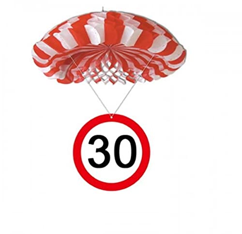 bb10 Schmuck 30.Geburtstag Deko Hängedeko Fallschirm mit Zahl 30 Dekoration zum 30er Geburtstag Party oder andere Anlässe Cover