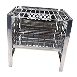 Healeved Parrilla de Barbacoa Portátil de Acero Inoxidable Ajustable, Plegable y Resistente al Fuego, Estufa para Camping y Picnic, Herramienta Duradera para Cocina al Aire Libre, 1 Unidad