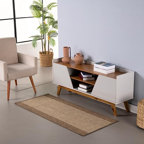 Tapete Passadeira Sisal Lancer Antiderrapante 1 Peça 1,00m x 66cm (1,00 x 0,66 mts, PS31 Mescla)