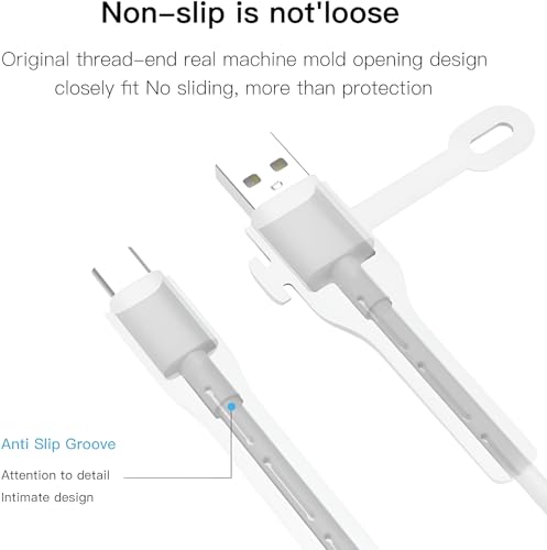 Image of Charging Cable Protector For Mobile Charger Cord Protector For Wires Usb Data Cable Cover Laptop Mobile Earphones Accessories Wire Organizer [Usb To C-Type ] (Pack Of 2) Multicolored