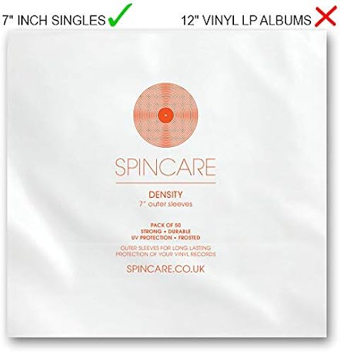 Density Outer Record Sleeves SchutzhA llen aus PolyA thylen fA r 7a  -SchallplattenhA llen  hochwertig  100 Mikrometer Mil  50 Stuck 