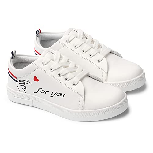 Image of Casual Wear Hand Printed Lace-Ups Sneakers for Women /Ladies /Girls