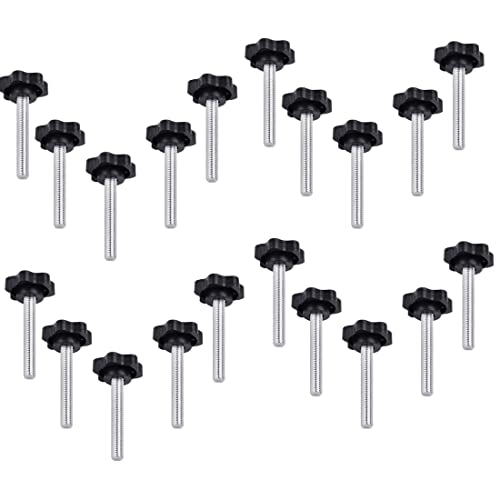 VIVIIHOO 20 Pezzi Vite filettata manopola di bloccaggio manopola M6 * 40 Impugnatura a Stella Testa in plastica Impugnatura a Stella Dado Vite di bloccaggio Vite a Stella in Acciaio per tornio