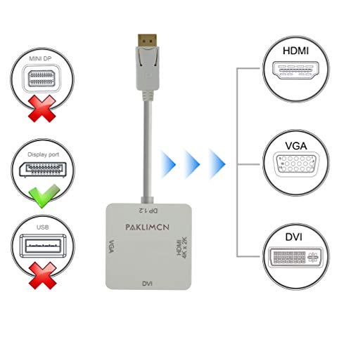 Belin Link ZMDDE-01 Paklimcn Dp To Hdmi Vga Dvi Adapter Displayport To Hdmi 4K Adapter 3 In 1 Display Port To Hdmi Vga Dvi Converter Male To Female Gold-Plated thumb #3