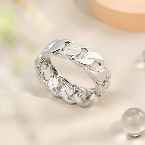 HZMAN Chunky Cuban Chain Cuff Bracelets for Women 24.5mm Wide Thick Bangle Bracelet Hip Hop Open Hinge Wrist Cuff Bracelet Jewelry Gift4