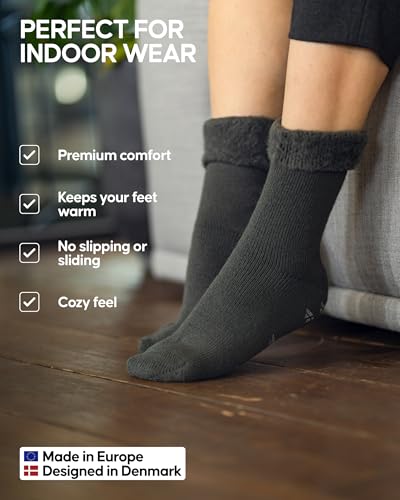 DANISH ENDURANCE Soft Thermal Socks with Non Slip Grip, Fleece Lined Warm Socks, 2-Pack3