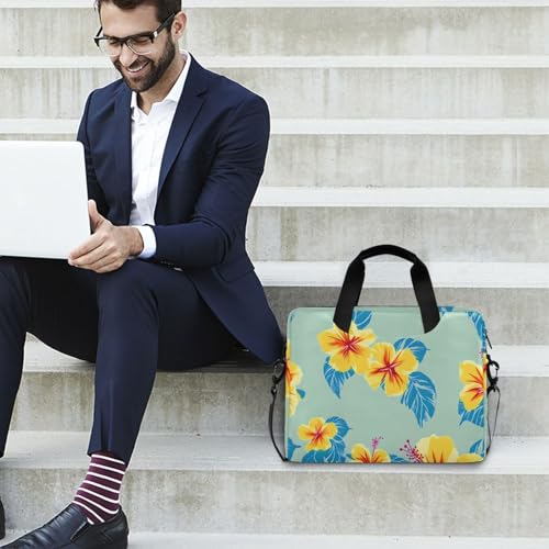 Funda para portátil ALAZA con estampado floral azul y amarillo miniatura 3