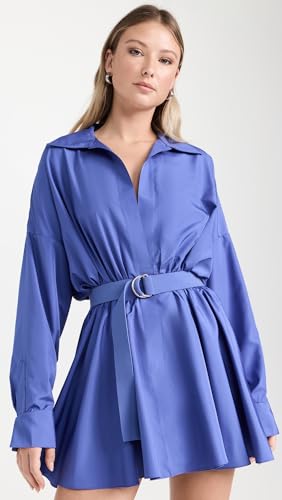 Image of Norma Kamali Women's Super Oversized Shirt Flared Mini Dress