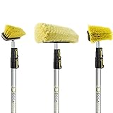 DocaPole 12 Foot High Reach Brush Kit with 5-12 Foot Extension Pole // Brush Kit Includes 3 Brushes...
