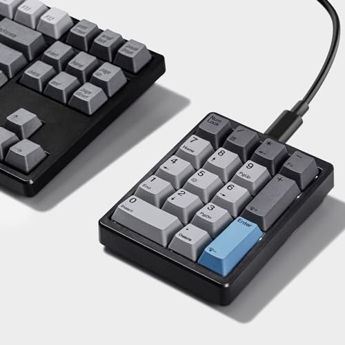 Kisnt Mechanical Number Pad, Hot Swappable Numpad Wired Usb 17 Keys Numeric Keypad With Pbt Keycaps White Backlit Keypad For Laptop Pc Tkl Keyboards thumb #4