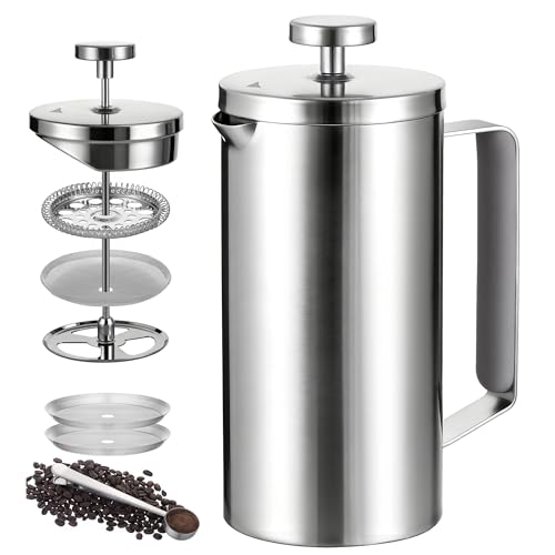 Meelio small French Press Coffee Maker 600ml, Double-Wall Insulated French Press Coffee Press...