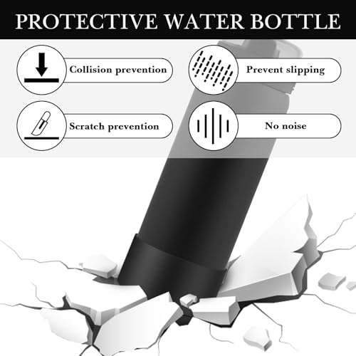 Bouteilles d'eau lot de 2 en silicone noir pour éviter les rayures - 4