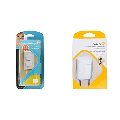 Safety 1st Plug Protectors, 36 Count with Safety 1st Outlet Cover with Cord Shortener for Baby Proofing