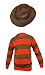 Unisex Kids Boys Freddy Halloween Krueger Style Fancy Dress Hat Jumper & Glove Set