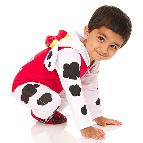 Paw Patrol Toddler Boys Marshall Costume - Marshall Costume - Hooded Zip-Up Jumpsuit With Mesh Visor (Red/White/Black, 3T) #TOP7