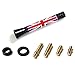 iJDMTOY 3-Inch Red Union Jack UK Flag Theme Short Antenna Compatible with MINI Cooper (All Models) & More Other Cars