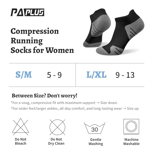 Image of 6 Pairs Compression Socks for Women Ankle Running Socks With Arch Support | Athletic Womens Socks with Heel Tab, Lightweight Cushioned & Breathable for Walking, Running, Workout, Travel, Everyday Wear