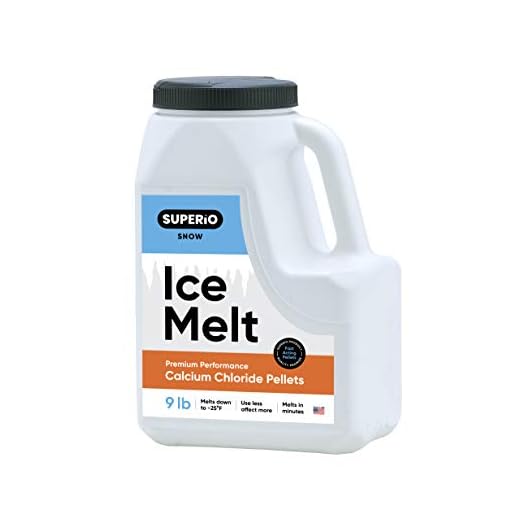 Superio Calcium Chloride Snow & Ice Melt Pellets | Concrete Safe Ice Melt (9 LB JUG)