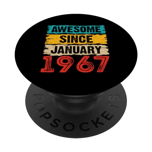 57 años impresionante desde enero de 1967 Regalos de cumpleaños número 57 PopSockets PopGrip Intercambiable