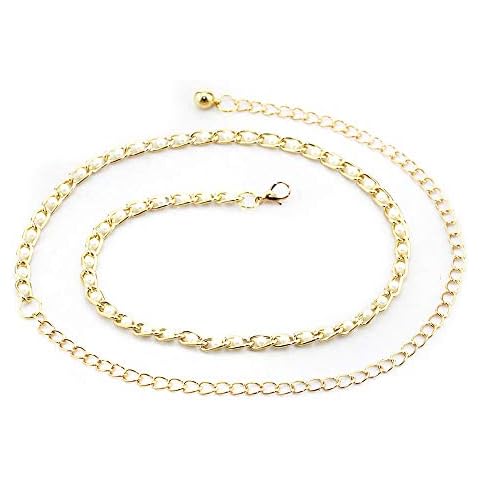 Trimming Shop 112cm Women's Pearl Ladies Waist Belt With Excellent Quality For Extendable Beautiful Fashionable Girls & Ladies Accessory, Western Outfits, Wedding (Gold) Cover