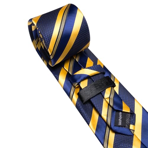 Image of Barry.Wang Mens Tie Set Plaid Check Neckties Formal Business Wedding Luxury Pocket Square Cufflinks