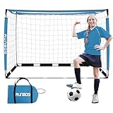 RUNBOW 6x4FT Square Portable Kid Soccer Goal Net with Magic Tape Bottom for Easy Assembly and Lightweight Durable PE Net Suitable for Outdoor Use（Blue, 1 Pack）