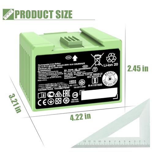 Image of ABL-D1 1800mAh /26Wh Battery for Roomba Replacement Battery for iRobot Roomba i&e Series i7 i7+ j7 j7+ i3 i3+ i4 i4+ e5 e6 Roomba Replacement Parts 14.4V (unsuitable for iRobot Roomba Combo Series)