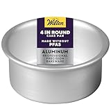 Wilton Aluminum Round Cake Pan, Durable Anodized Bakeware for Tiered & Layered Cakes, Even Heating, Rust-Resistant, Professional Cake Baking Pans, 4 x 2 in
