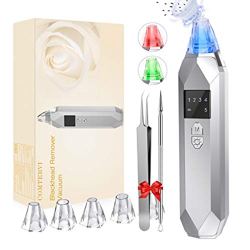 Preisvergleich Produktbild 2020 Neue Version DiamantMitesserentferner Porenreiniger Vakuumsauger USB Aufladung Wiederaufladbarer LED Display Blackhead Remover mit 5 Austauschbaren Reinigungsaufsätzen und 3 Modi, von BESTOPE