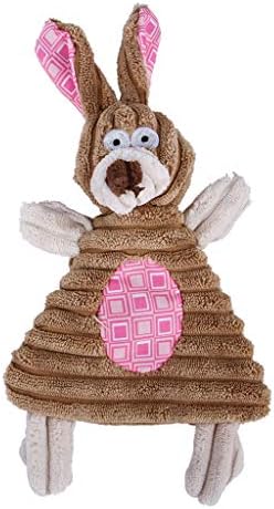 Dog Chew Toys for Aggressive Chewers, Wakeu Plush Squeaky Dog Toy, Cute Leopard Striped Rabbit Sound Durable Chew No Stuffing Interactive Toy, Small Medium Dogs Puppy Cat Grinding Teeth Toy