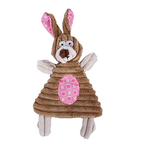 Dog Chew Toys For Aggressive Chewers, Wakeu Plush Squeaky Dog Toy, Cute Leopard Striped Rabbit Sound Durable Chew No Stuffing Interactive Toy, Small Medium Dogs Puppy Cat Grinding Teeth Toy #TOP23