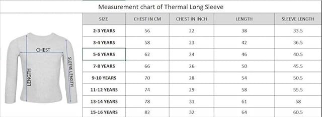CHARM N CHERISH Thermal Top for Boys and Girls, Solid Long Sleeve Thermal Vest for Kids, Pack of 1, Blue, 5-6 Y