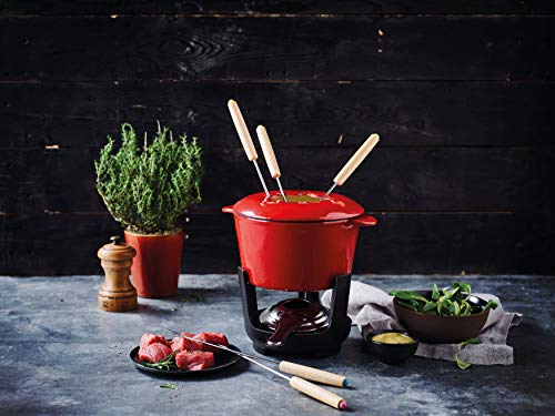 Beka Arome Fondue, Gusseisen Emailliert, 15 cm, Rot, Fonduetopf für 4 bis 6 Personen, Induktiongeeignet – Bild 5