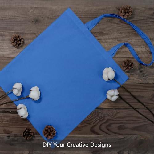 Image of TOPDesign 6-Pack Economical 16 inchx15 inch Ocean Blue Cotton Tote Bags, Lightweight Medium Reusable Grocery Shopping Cloth Bags, Suitable for DIY, Advertising, Promotion, Gift, Activity